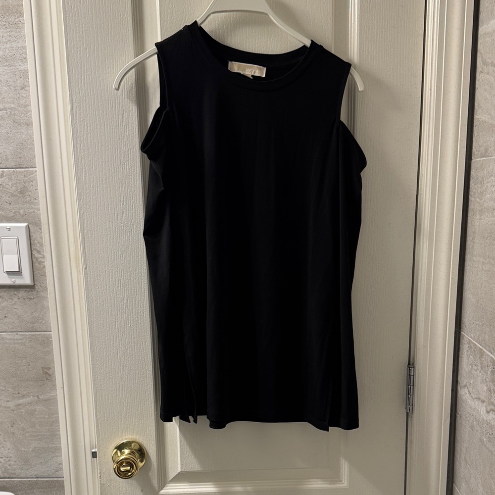 Michael Kors Black Cold Shoulder Long Sleeve Top